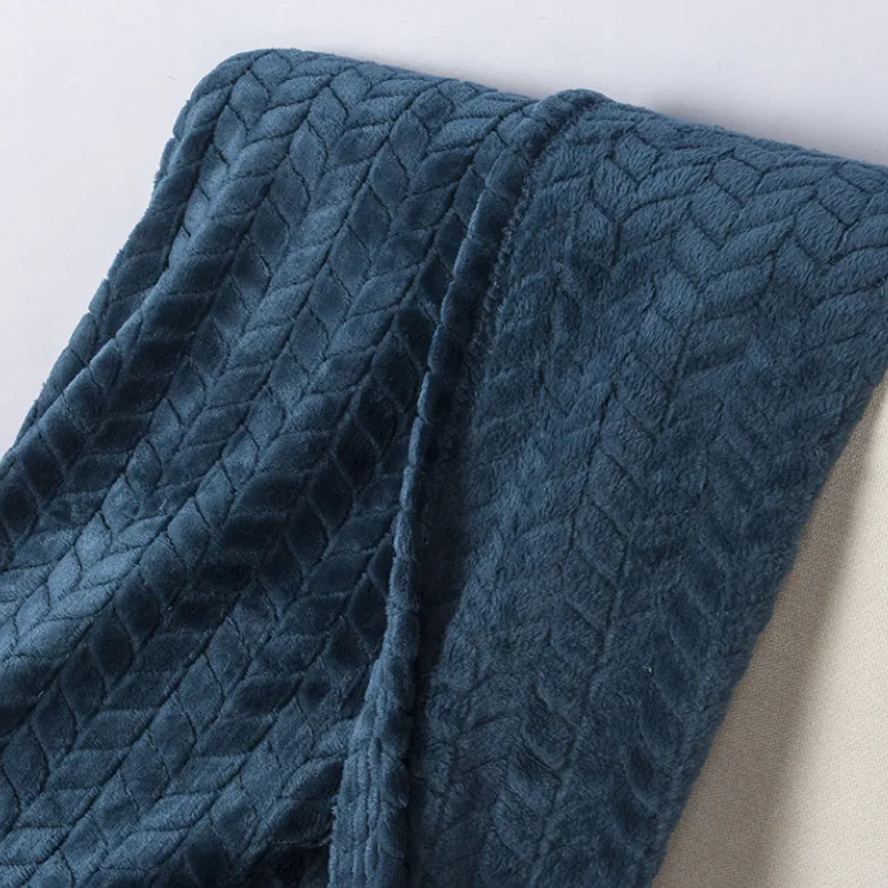 Elétrico descalço Chunky Jacquard Duas Camadas Microfibra Luxo Confortável Flanela Fleece Polar Shaggy Bonded Hermes Cobertor Aquecido para Sofá Sofá de Viagem