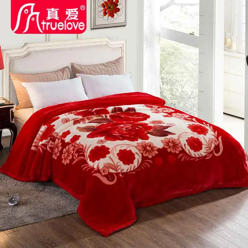 China Minky Home Winter Wedding Festival Raschel Polar Fleece Bed Blankets Truelove Flower Floral Animal Flannel Cloudy Sherpa Mink Korean Blanket Manufacturer