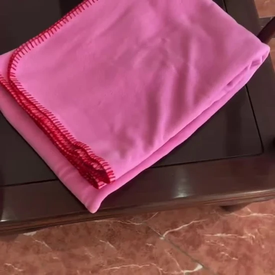 Cobertor de lã respirável têxtil doméstico poliéster RPET reciclável para avião com certificado GRS
