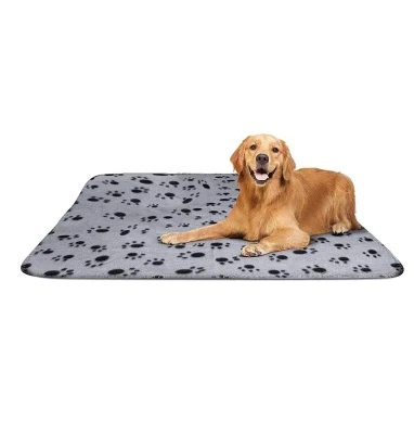 Electomania Puppy Cobertor Almofada Cão Gato Cobertores De Lã Pet Sleep Mat Almofada Capa De Cama Com Estampa De Patas Gatinho Macio Cobertor Quente Animais (Cinza, Médio)