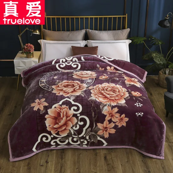 China Minky Home Winter Wedding Festival Raschel Polar Fleece Bed Cobertores Truelove Flower Floral Animal Flanela Nublado Sherpa Mink Cobertor Coreano Fabricante