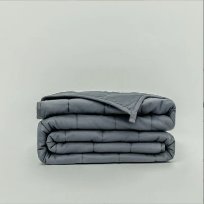 Cobertor pesado de algodão de cor cinza
